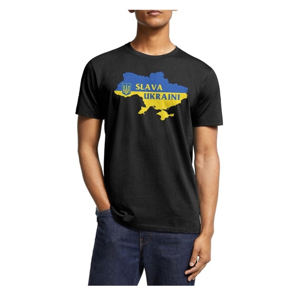 NEW Unisex Stand with Ukraine SLAVA UKRAINI Support Ukrainian Shirt Size XL - Picture 1 of 3